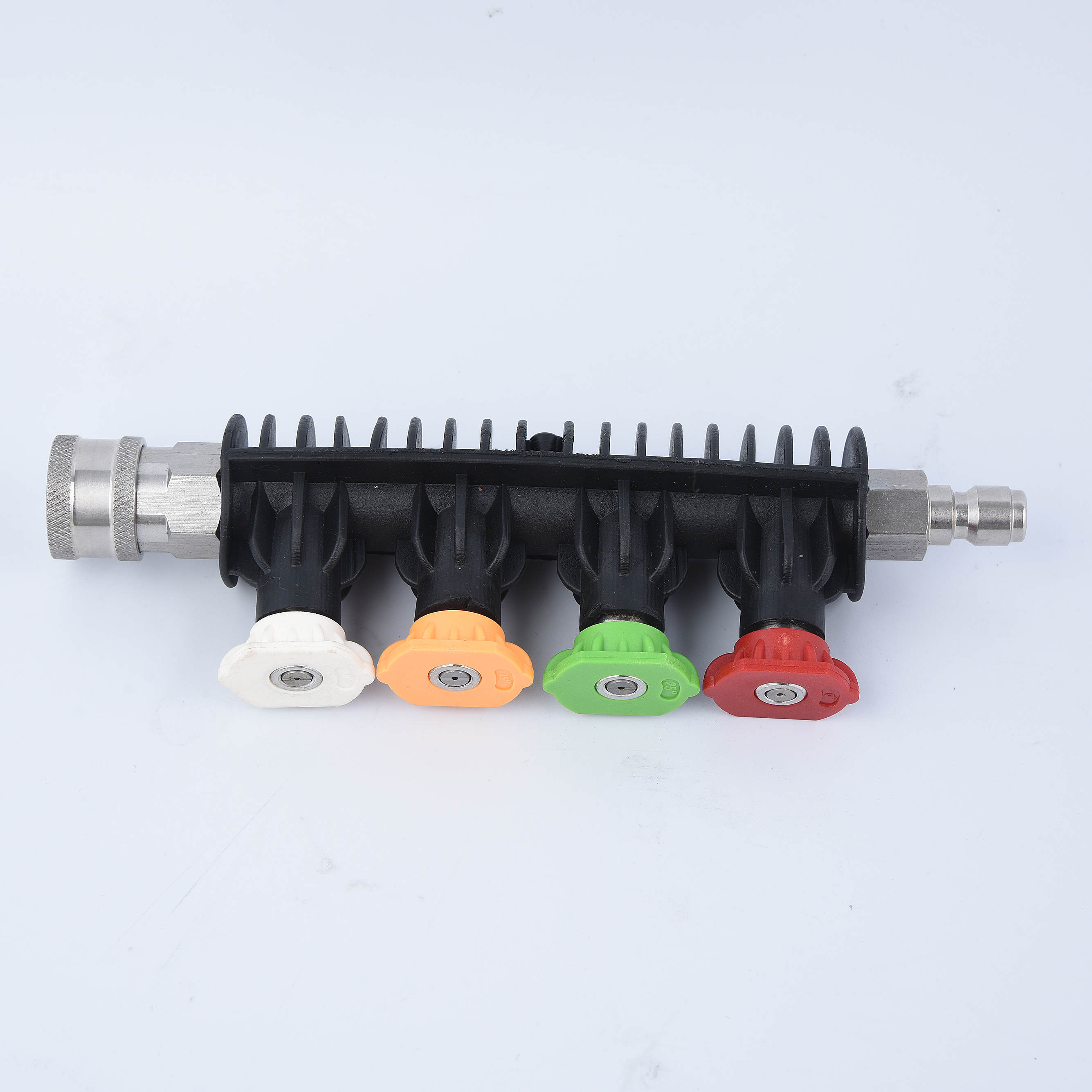 Quick Connect rustfrit stål lans med dyseholder og 4 trykskive dyser